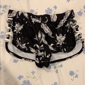 Black and White Bathing Suit Shorts